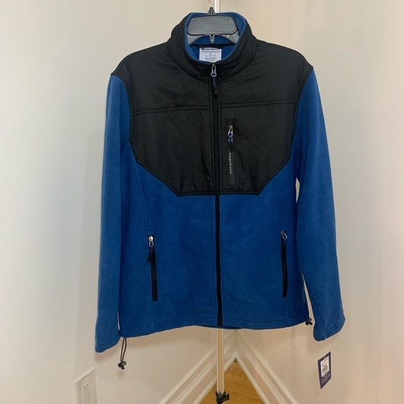 New Mens Champion Arctic Fleece Jacket Blue & Black - Picture 2 of 12